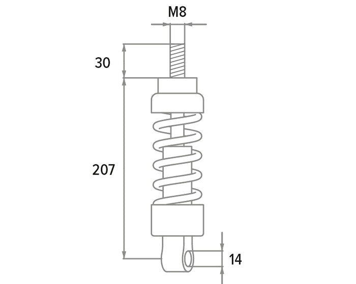 P173.0502 Polini 207mm front shock absorber for Vespa ET3
