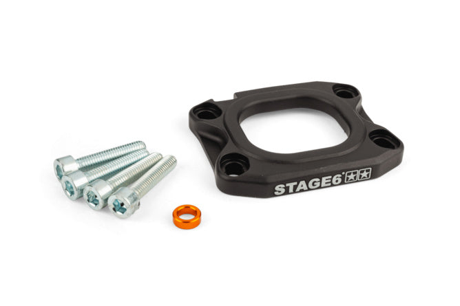 S6-3318831/BK Piastra collettore aspirazione Stage6 360° d.40mm AM6 / Derbi nero