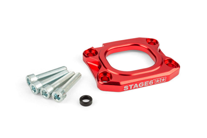 S6-3318831/RE Piastra collettore aspirazione Stage6 360° d.40mm AM6 / Derbi rosso - Billaricambi SRLS