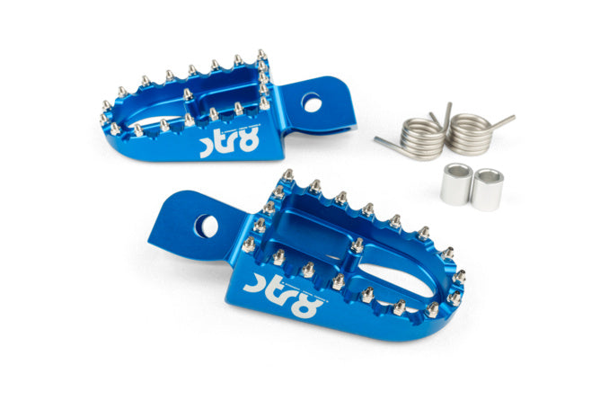STR-220.24/BL Poggiapiedi STR8 MX Evo Beta RR 50 CNC Blu x2