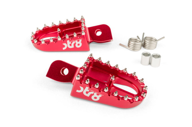 STR-220.24/RE Poggiapiedi STR8 MX Evo Beta RR 50 CNC Rosso x2