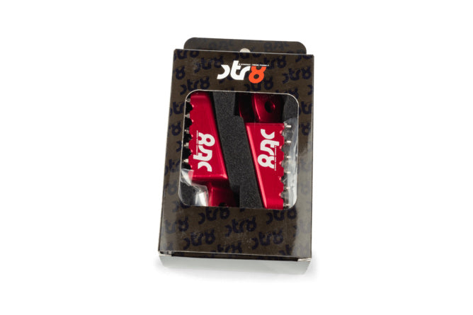 STR-220.24/RE Poggiapiedi STR8 MX Evo Beta RR 50 CNC Rosso x2