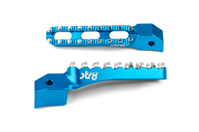 STR-220.27/BL Poggiapiedi Passagero STR8 MX Evo Sherco 50 CNC Blu x2