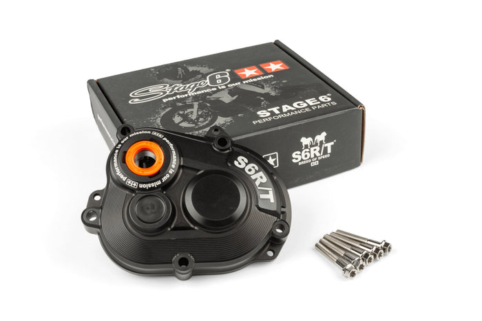S6-2214001/PACK1 Carter ingranaggi Stage6 R/T MK2 Piaggio con viti titanio Nero