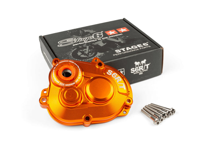 S6-2214002/PACK1 Carter ingranaggi Stage6 R/T MK2 Piaggio con viti titanio arancione
