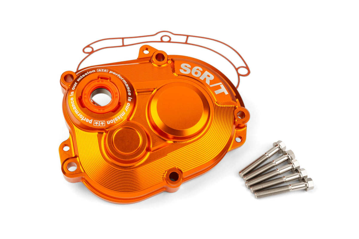 S6-2214002/PACK1 Carter ingranaggi Stage6 R/T MK2 Piaggio con viti titanio arancione
