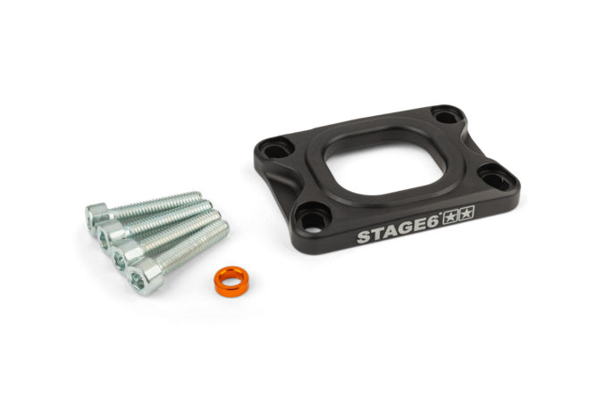 S6-3318830/BK Piastra collettore aspirazione Stage6 360° AM6 / Derbi nero