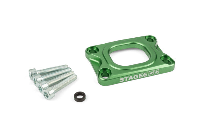 S6-3318830/GR Piastra collettore aspirazione Stage6 360° AM6 / Derbi verde