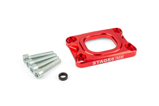 S6-3318830/RE Piastra collettore aspirazione Stage6 360° AM6 / Derbi rosso - Billaricambi SRLS