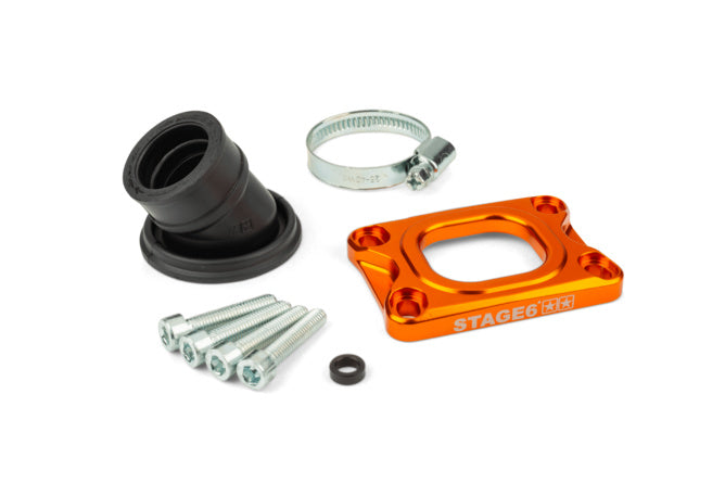 S6-3318832/OR Collettore aspirazione Stage6 360° AM6 / Derbi arancione per Dellorto / CP