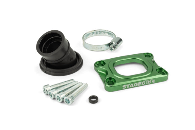 S6-3318833/GR Collettore aspirazione Stage6 360° AM6 / Derbi verde per CP Evolution