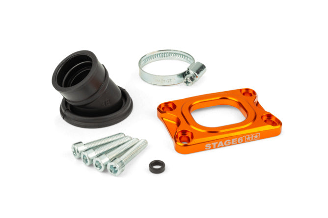 S6-3318833/OR Collettore aspirazione Stage6 360° AM6 / Derbi arancione per CP Evolution