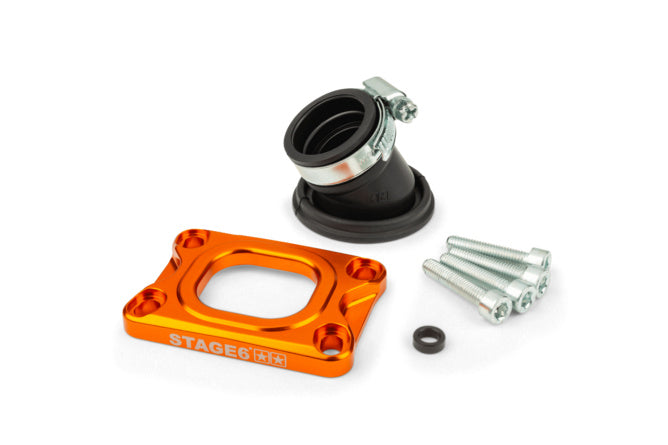 S6-3318833/OR Collettore aspirazione Stage6 360° AM6 / Derbi arancione per CP Evolution