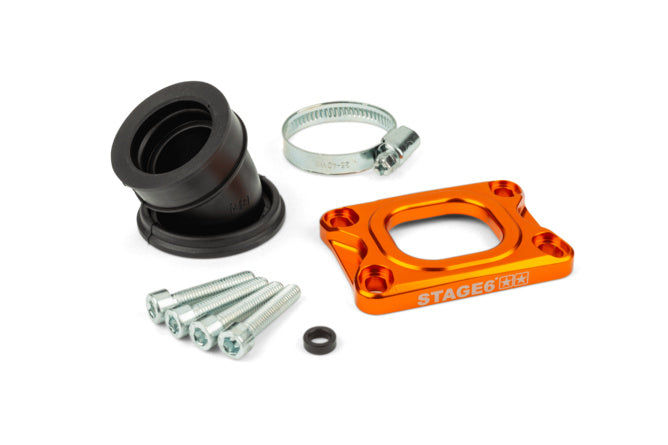 S6-3318834/OR Collettore aspirazione Stage6 360° AM6 / Derbi arancione per Mikuni TM24