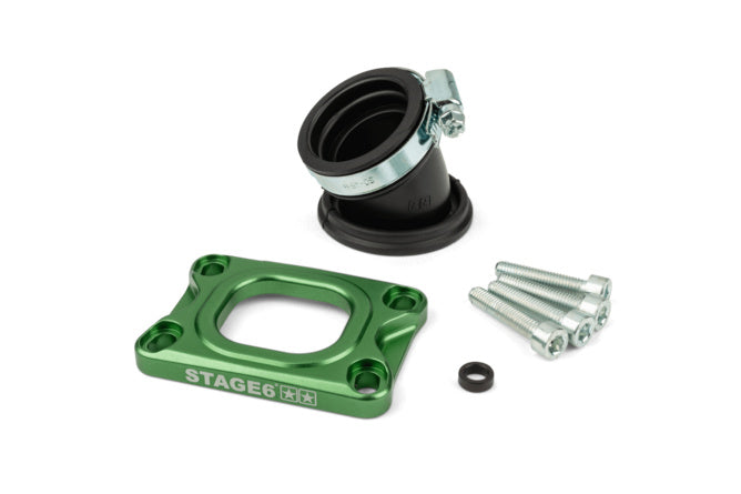 S6-3318835/GR Stage6 360° AM6 / Derbi green intake manifold for PWK 19 - 28mm