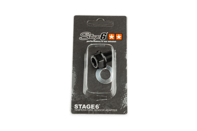 S6-4001 Adattore sensore temperatura Stage6 M12x1.5x15mm Piaggio / Derbi nero