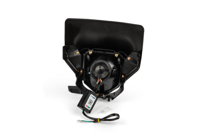 STR-599.28/BK Mascherina faro LED con anello RGB tipo Husqvarna nero