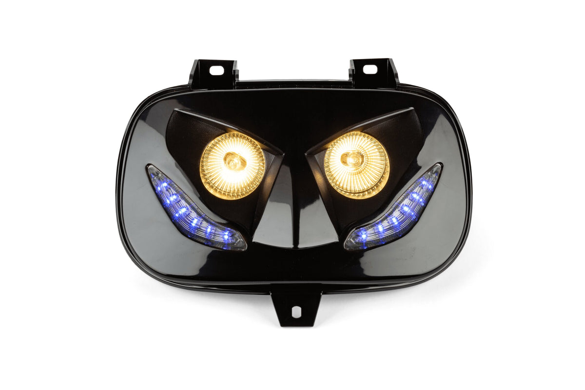 STR-612.04/BK Mascherina doppiofaro R8 Yamaha BWs fino 2004 nero