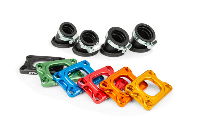 S6-3318832/BK Collettore aspirazione Stage6 360° AM6 / Derbi nero per Dellorto / CP