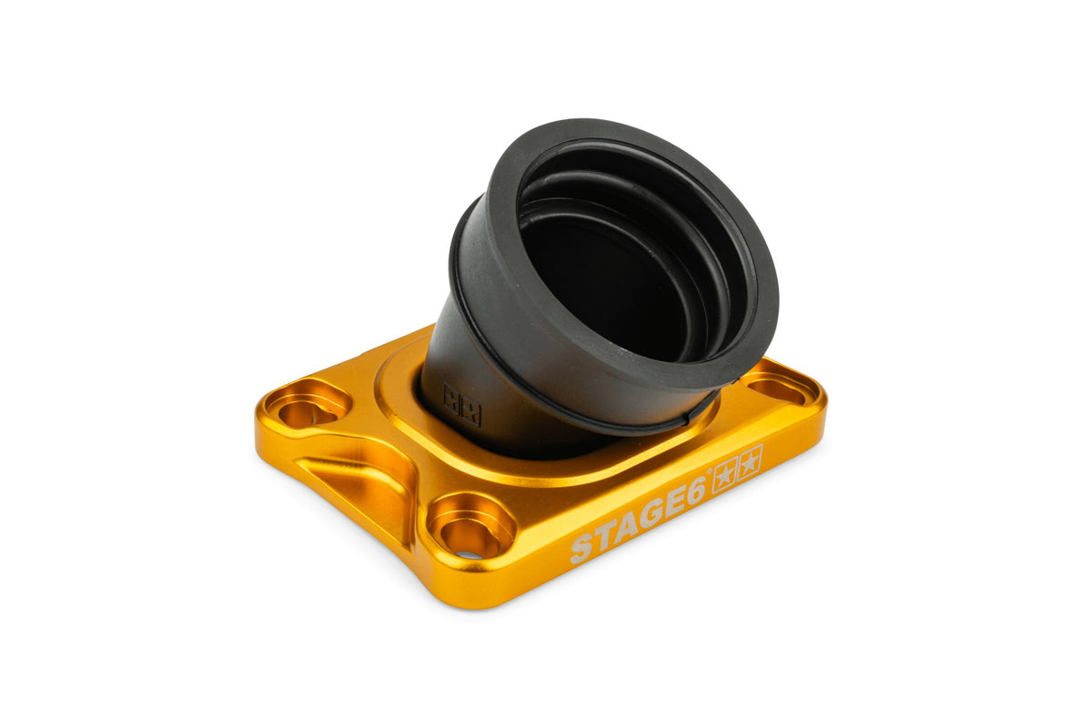 S6-3318834/YE Stage6 360° AM6 / Derbi Intake Manifold Yellow for Mikuni TM24