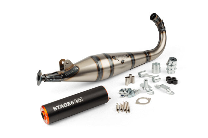 S6-9113001/BO Scarico Stage6 StreetRace MBK 51 Arancione / Nero
