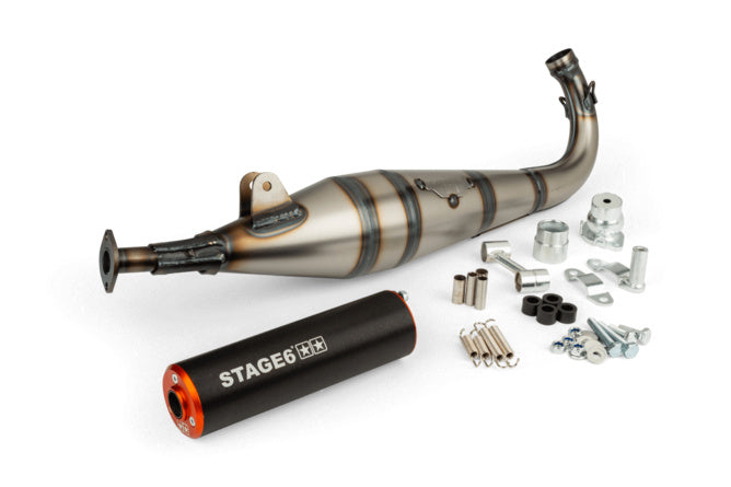 S6-9117401/BO Scarico Stage6 StreetRace Peugeot 103 SP Arancione / Nero