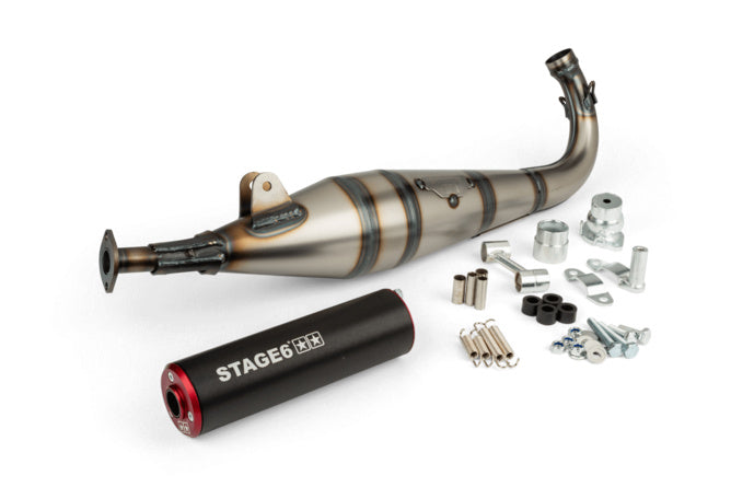 S6-9117401/RE Scarico Stage6 StreetRace Peugeot 103 SP Rosso / Nero