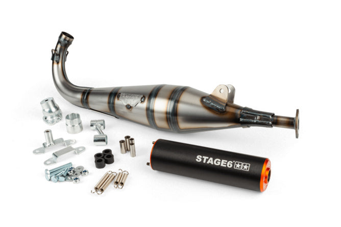 S6-9117402/BO Scarico Stage6 StreetRace Peugeot 103 SPX Arancione / Nero
