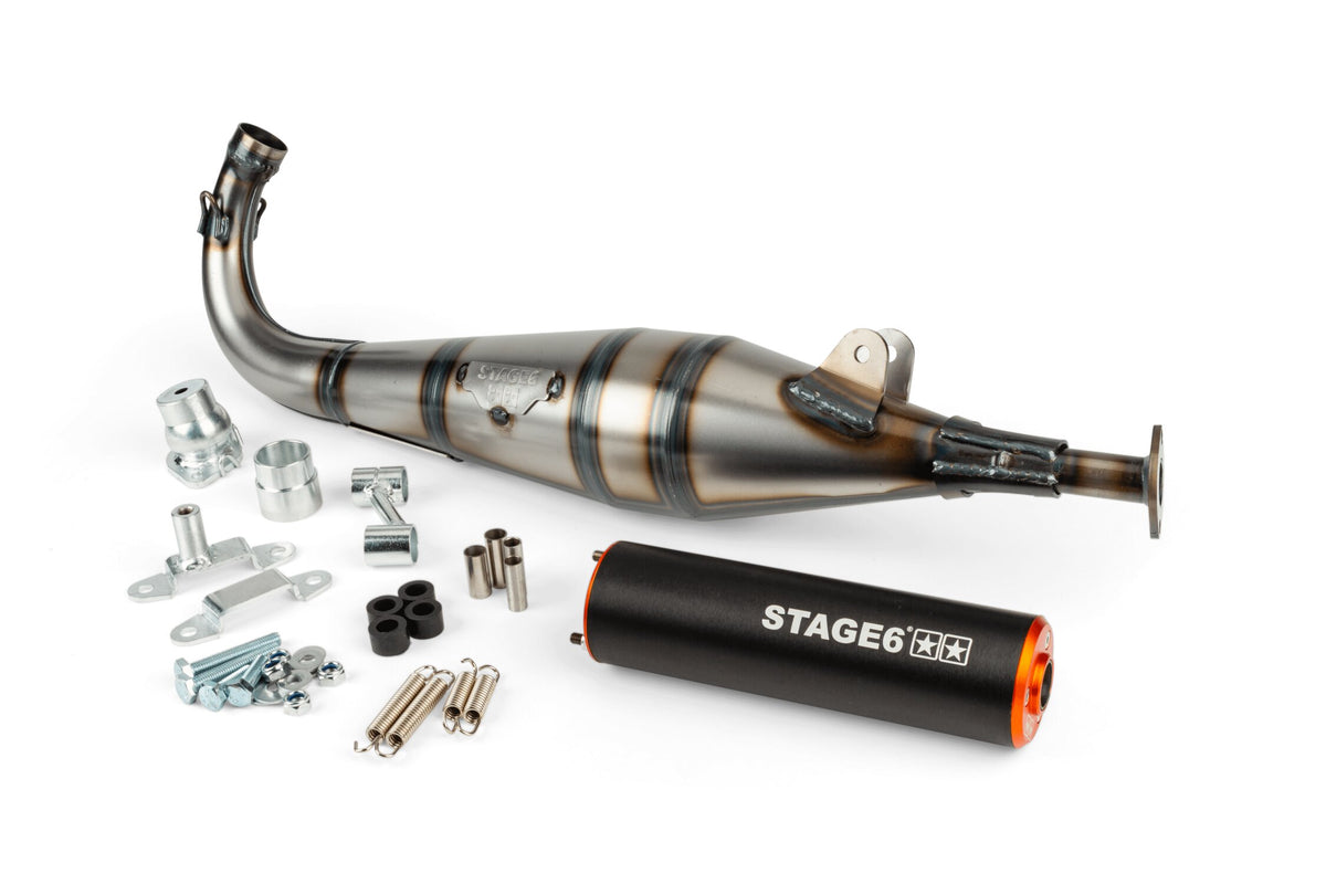 S6-9117402/BO Scarico Stage6 StreetRace Peugeot 103 SPX Arancione / Nero