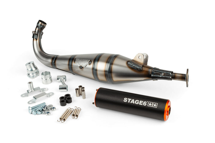 S6-9117402/BO Scarico Stage6 StreetRace Peugeot 103 SPX Arancione / Nero