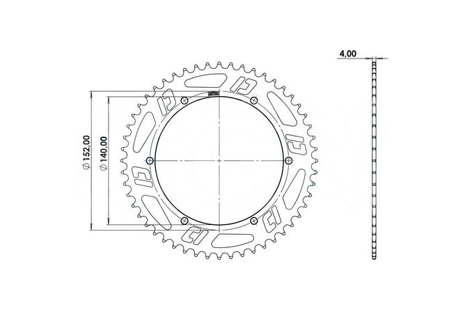 CGN533893 Corona alluminio 52 denti per supporto corona Doppler Open