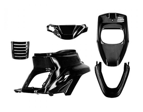 366409 kit carene 5 pezzi carena nero metal mbk booster spirit - yamaha bw's 50 fino al 2003