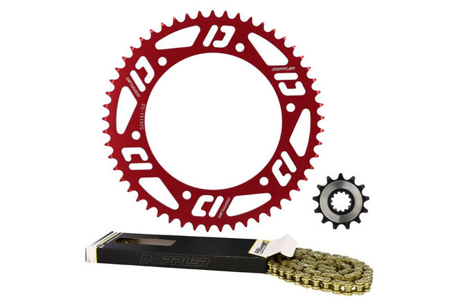 CGN538770 Kit catena 13x53 alluminio - 420 Doppler Fantic XM / XE rosso