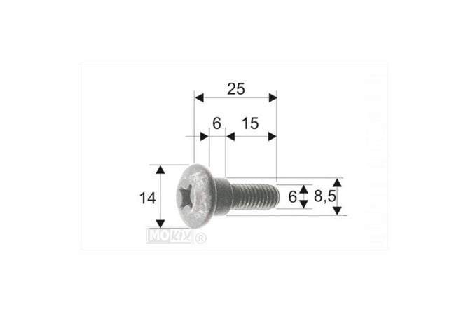 SP-92466 Viti carena M6x21 (8x5) Piaggio (x10)