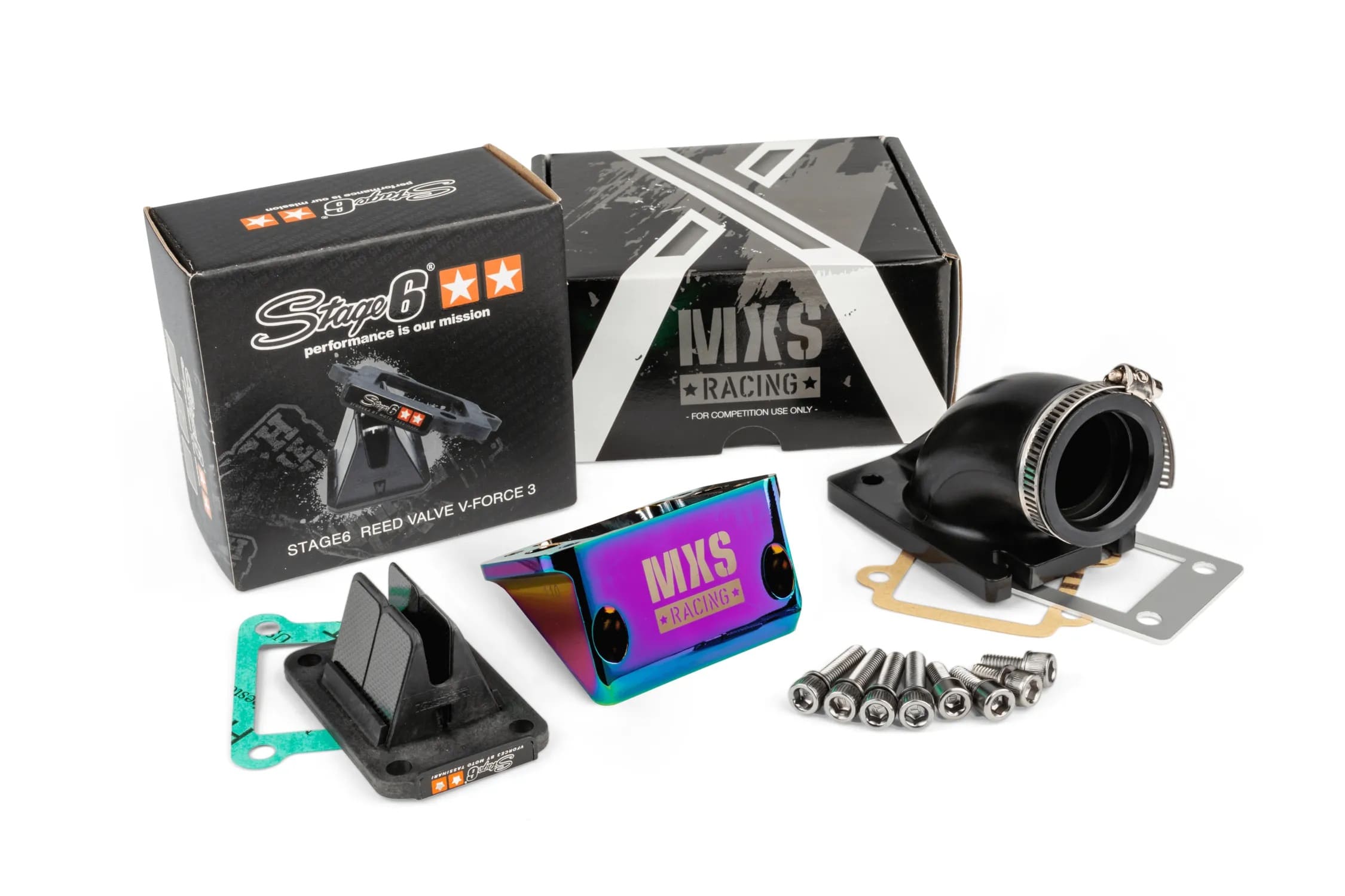 MXS-015 Kit Big Valve MXS Racing Neochrome + valvola Stage6 VForce 3 Minarelli verticale