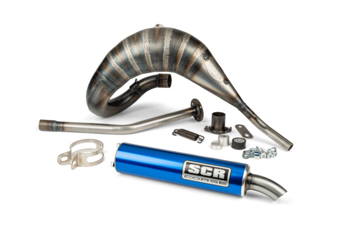 SCR-CRR3818/BL Scarico SCR Corse Racing Line Cross 70-80 Derbi blu