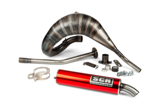 SCR-CRR3818/RE Scarico SCR Corse Racing Line Cross 70-80 Derbi rosso