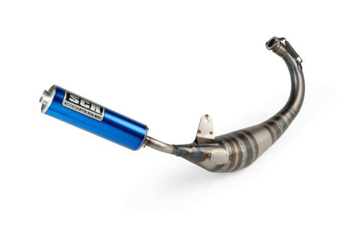 SCR-RSM3773/BL Scarico SCR Corse Racing Line 70-80 Derbi blu