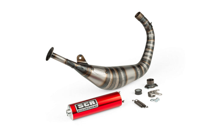 SCR-RSM3920/RE Scarico SCR Corse Racing Line 80-90 Derbi rosso