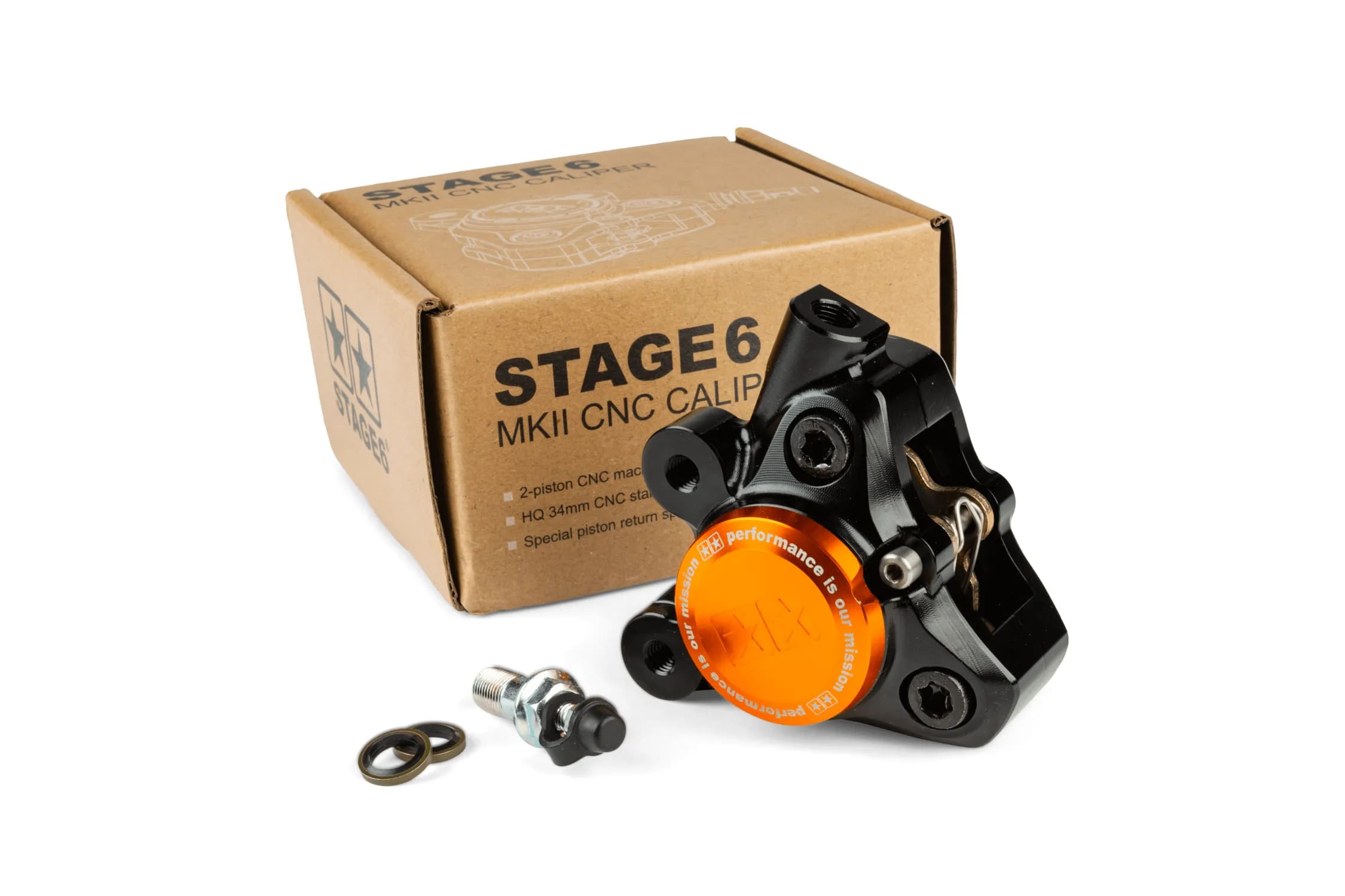 S6-1400381/BK Pinza freno anteriore alluminio CNC Stage6 Minarelli / Piaggio / Peugeot nero