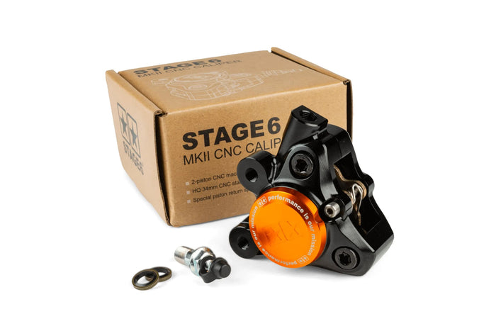S6-1400381/BK Pinza freno anteriore alluminio CNC Stage6 Minarelli / Piaggio / Peugeot nero