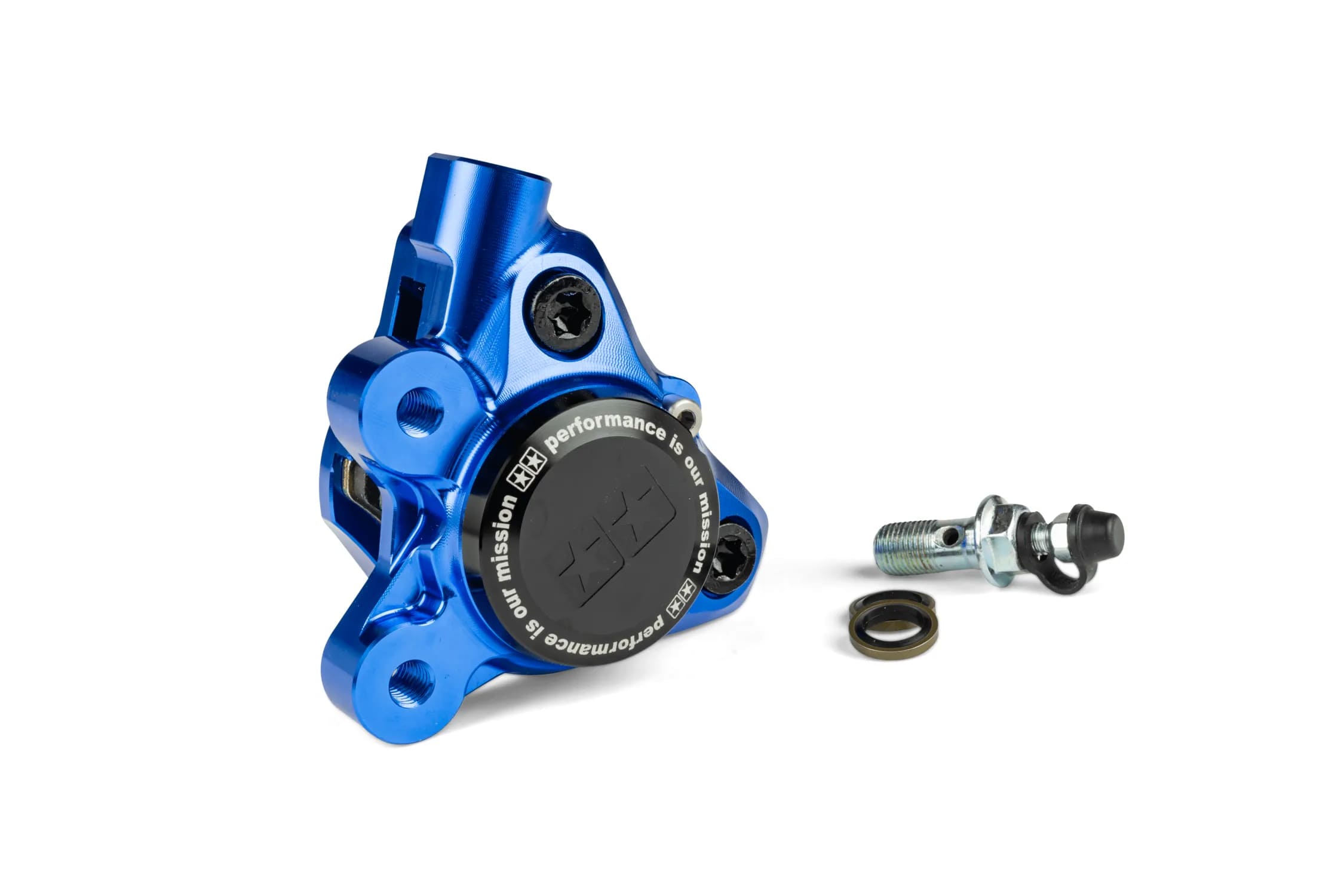 S6-1400381/BL Pinza freno anteriore alluminio CNC Stage6 Minarelli / Piaggio / Peugeot blu