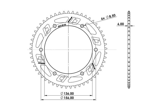 CGN538391 Corona 53 denti Doppler Fantic XM dal 2017 blu