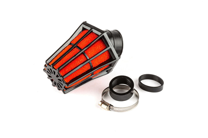 str-335.11/bk filtro aria hexa inclinato 45 gradi d.35mm nero / rosso str8, COD: STR-335.11/BK