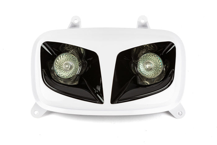 STR-612.34/WH Mascherina Doppiofaro bianco / nero MBK Booster / Yamaha BW's dopo il 2004, COD: STR-612.34/WH