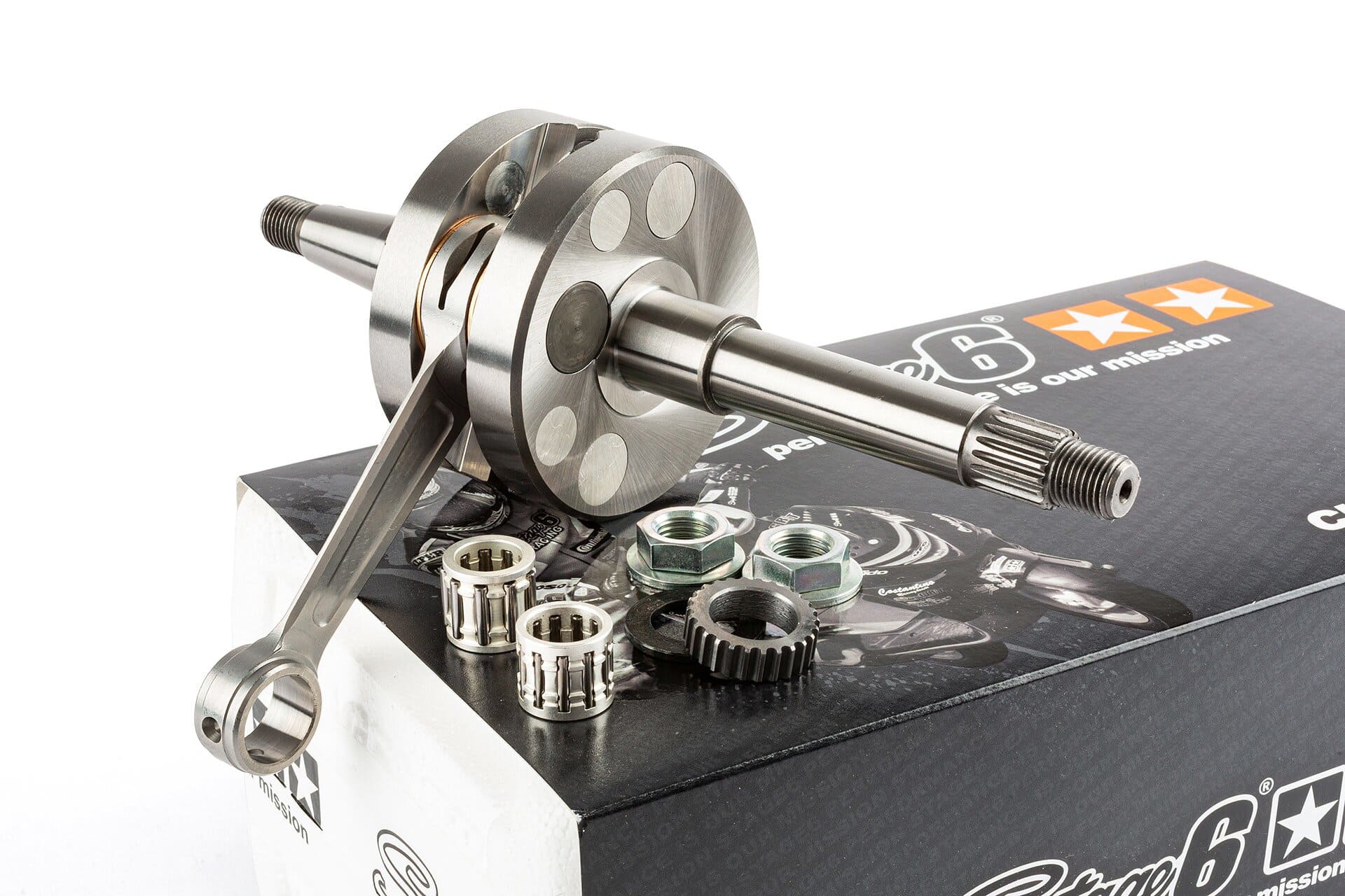 s6-7914094 albero motore stage 6 r/t corsa 44mm sp12 + sp13 biella 85 piaggio, COD: S6-7914094