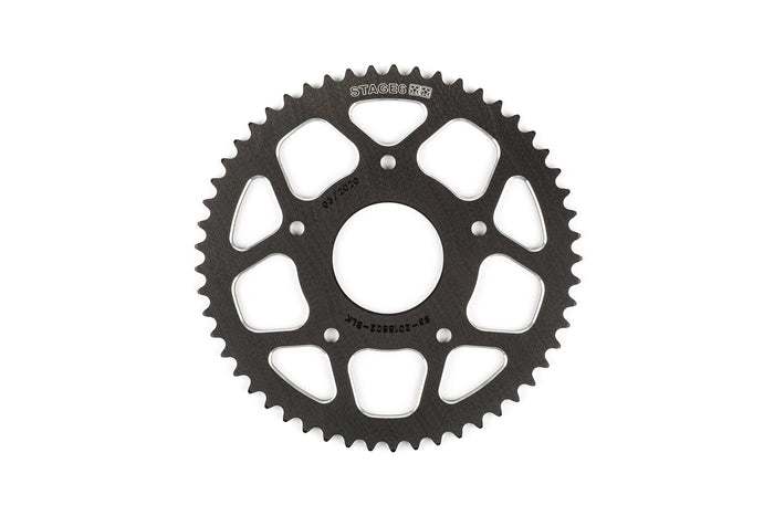 S6-2018802/BK Corona 53 denti - 420 Stage6 alluminio CNC nero Peugeot / Rieju, COD: S6-2018802/BK