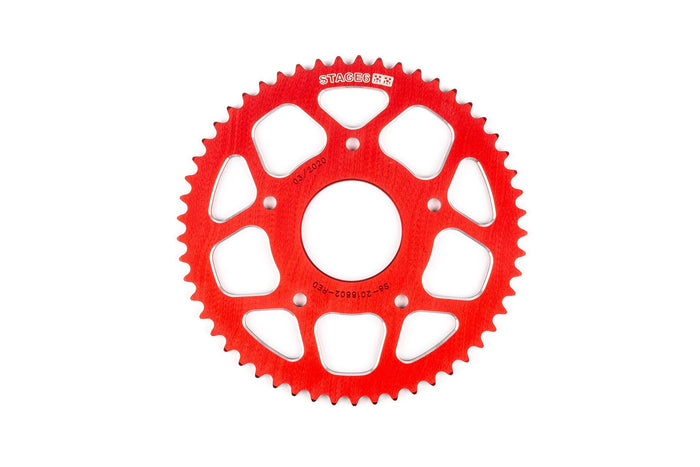 S6-2018802/RE Corona 53 denti - 420 Stage6 alluminio CNC rosso Peugeot / Rieju, COD: S6-2018802/RE