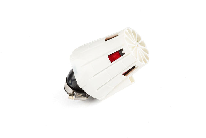 str-335.01/wh filtro aria e5 inclinato 45 gradi d.35mm bianco / rosso str8, COD: STR-335.01/WH