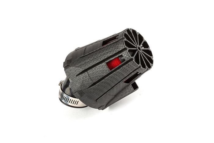 str-335.02/cm filtro aria e5 inclinato 45 gradi d.35mm carbone opaco / rosso str8, COD: STR-335.02/CM